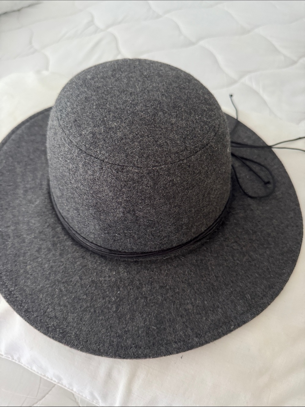 Classic Gray Wide-Brim Felt Hat